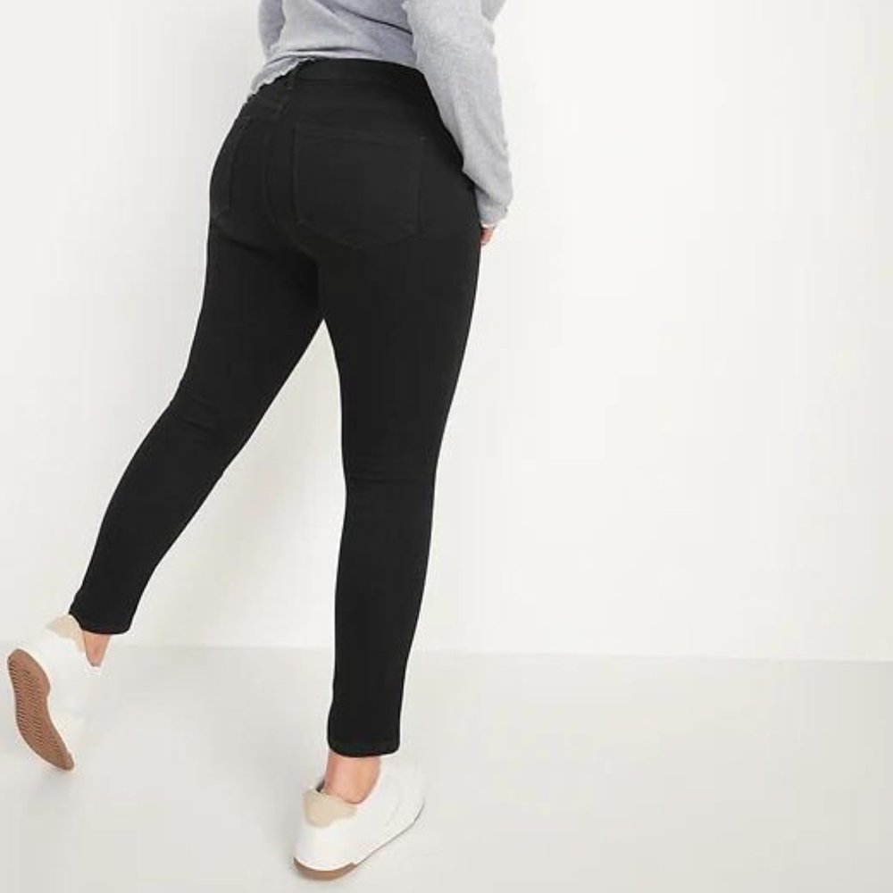 New Old Navy High-Waisted Wow Black-Wash Super-Skinny Ankle Jeans for Women - Picture 5 of 5